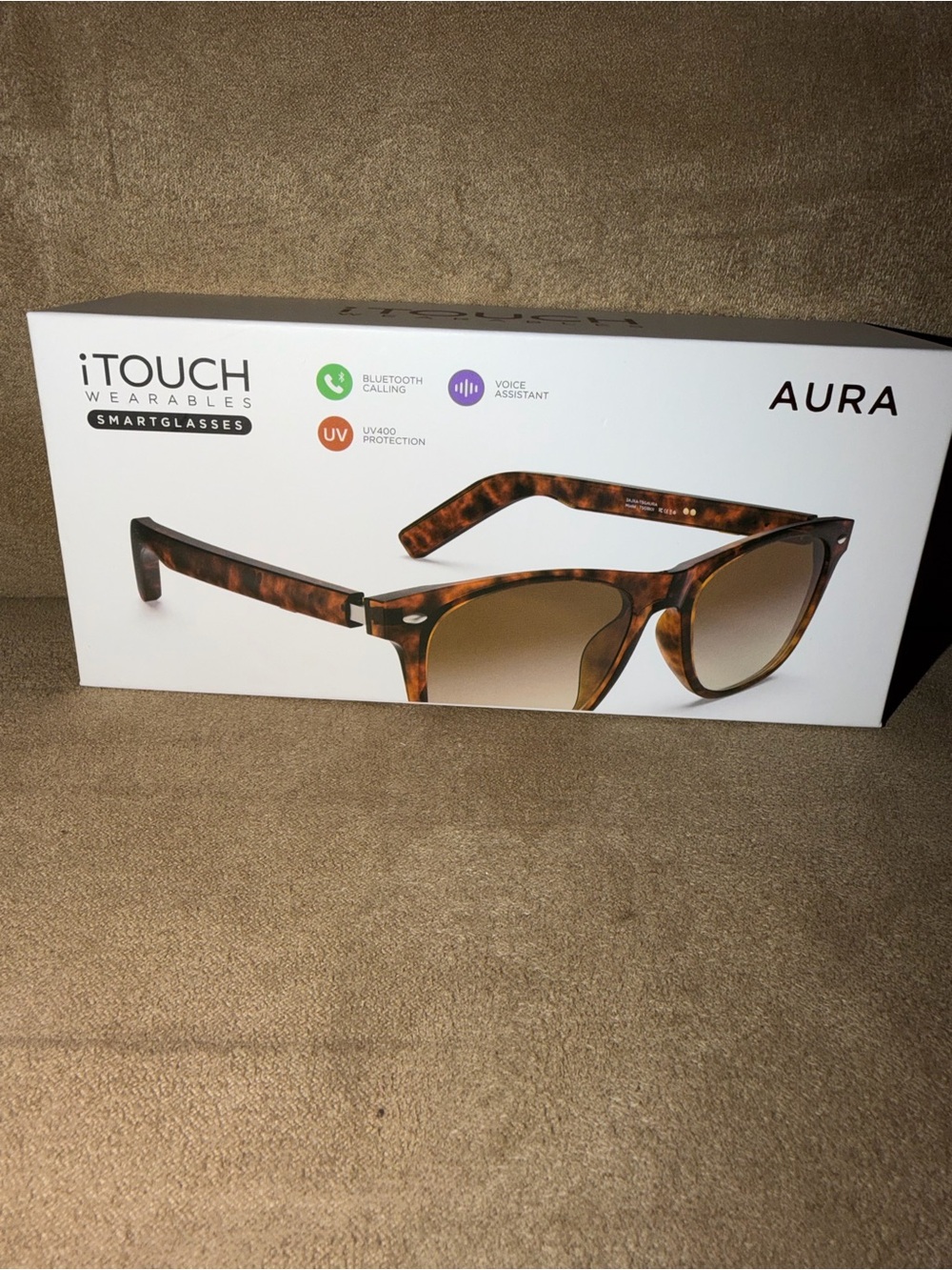 iTOUCH Wearables AURA Smartglasses in Tortoiseshell Brown